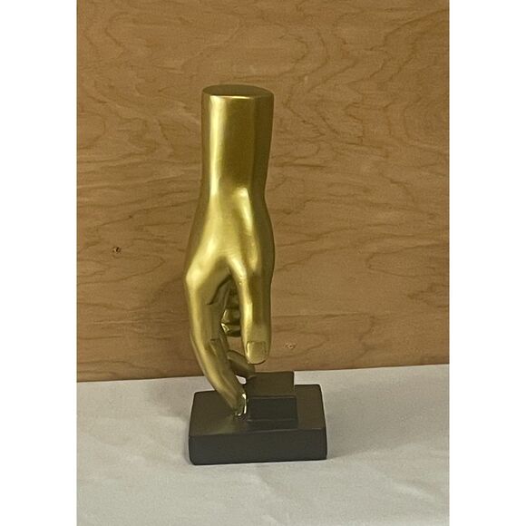 Gold Parent Child Hands Sculpture Modern Resin Art Decor 10" Family Statue - Picture 3 of 8